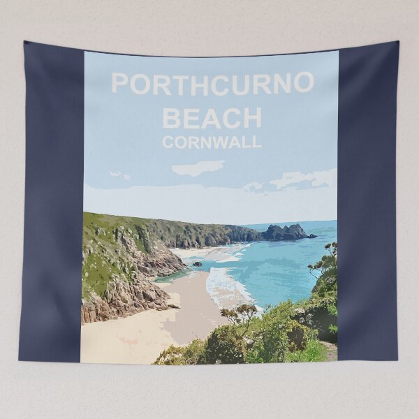 Item preview, Porthcurno Beach, Cornwall. Cornish gift. Kernow fishing harbour designed and sold by BarbaraGlebska.