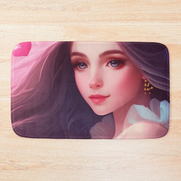 Item preview, Young woman with brown hair, hearts and jewelry designed and sold by Girly-Universe.