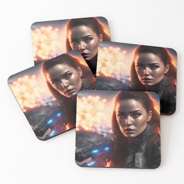 Item preview, Woman robot with a gun - uprising. designed and sold by Maniock.