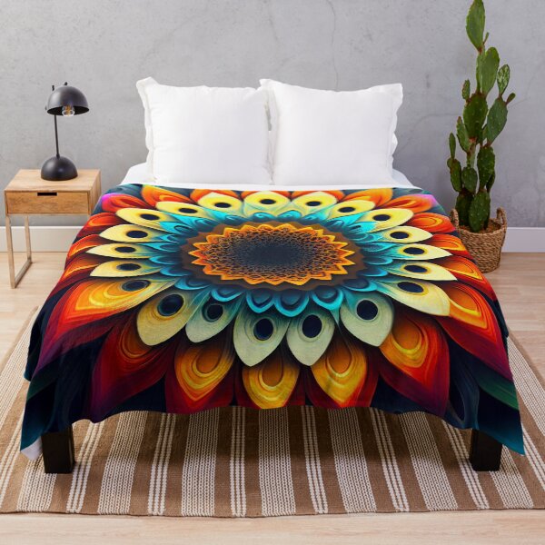 Item preview, Boho Flower Mandala in Rainbow Colours designed and sold by AdamesArtStudio.