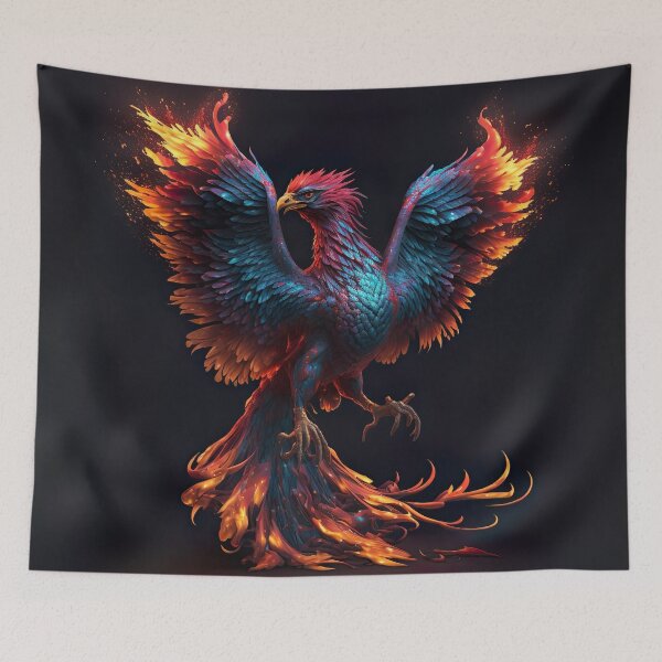Item preview, Colorful Art of burning Phoenix Bird designed and sold by NanarodsDesign.