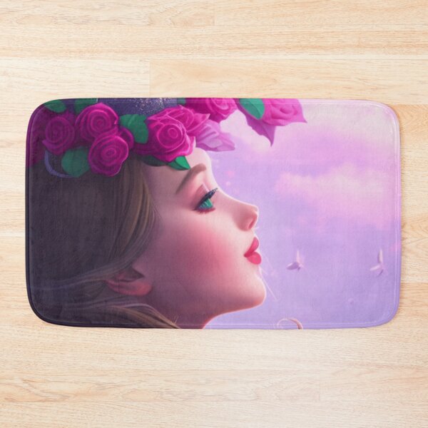 Item preview, Young alien woman with flowers in hair and green eyes designed and sold by Girly-Universe.