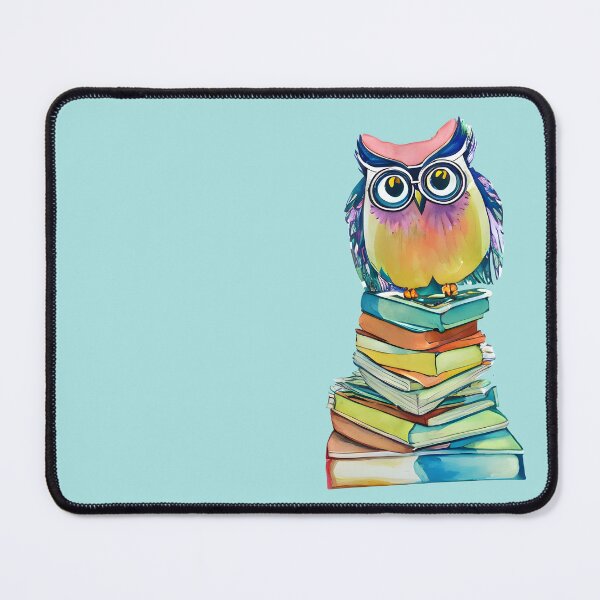 Item preview, Wise and Whimsical Owl Watercolor Art - Adorable Owl with Glasses on Books designed and sold by Cawaiico.