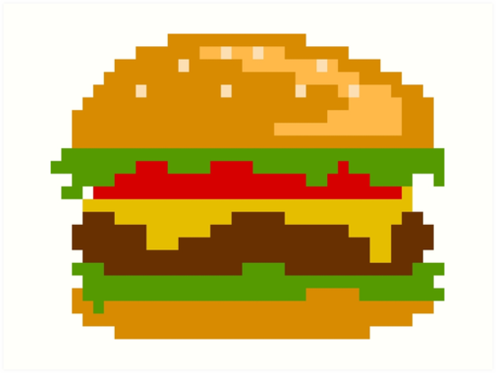 "Pixel Burgers" Art Print by Frontoni | Redbubble