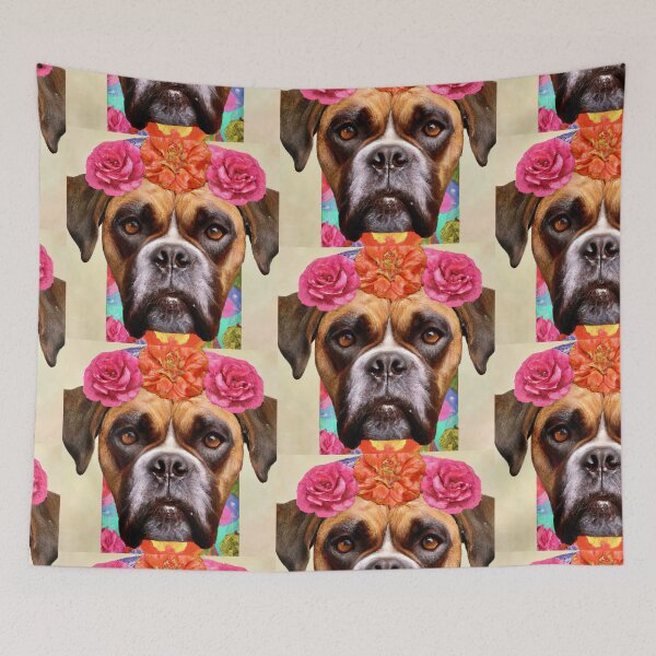 Item preview, Boxer Cute Romantic Frida Kahlo Inspired Canvas Art designed and sold by unitydesigneu.