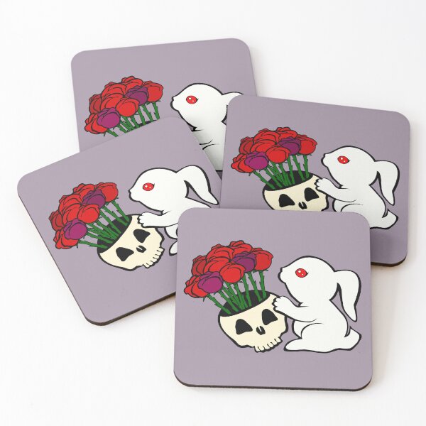 Item preview, killer bunny rabbit skull flowers roses red designed and sold by MiraNomegusta.