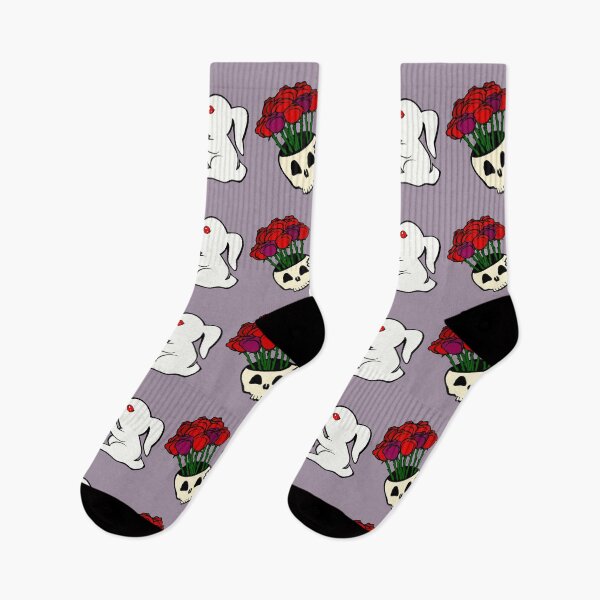 Item preview, killer bunny rabbit skull flowers roses red designed and sold by MiraNomegusta.