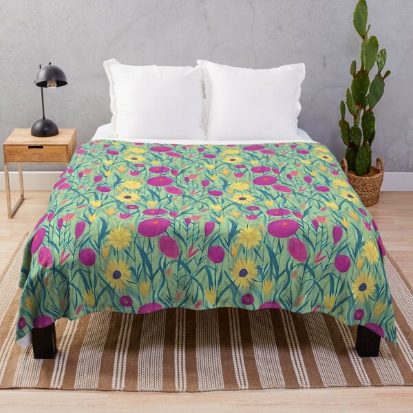 Item preview, Muted pink and yellow floral pattern designed and sold by ibelieveimages.