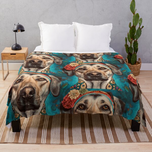 Item preview, Loretta Labrador Cute Romantic Frida Kahlo Inspired Canvas Art designed and sold by unitydesigneu.