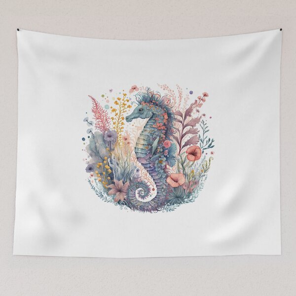Item preview, Floral Seahorse Watercolor  designed and sold by EmissaryofLight.