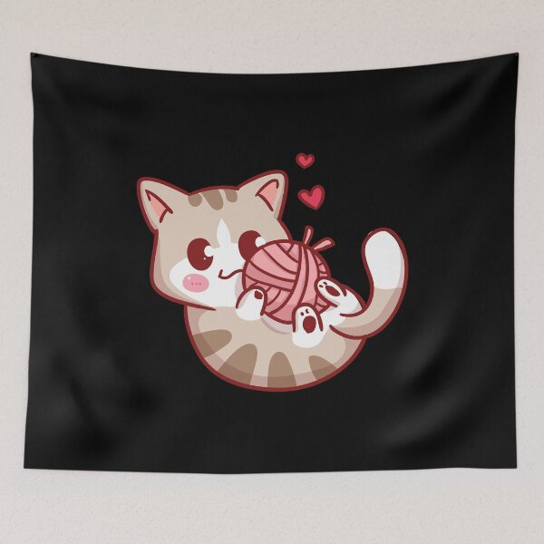 Item preview, funny and cute cat with a ball of wool designed and sold by koki4you.