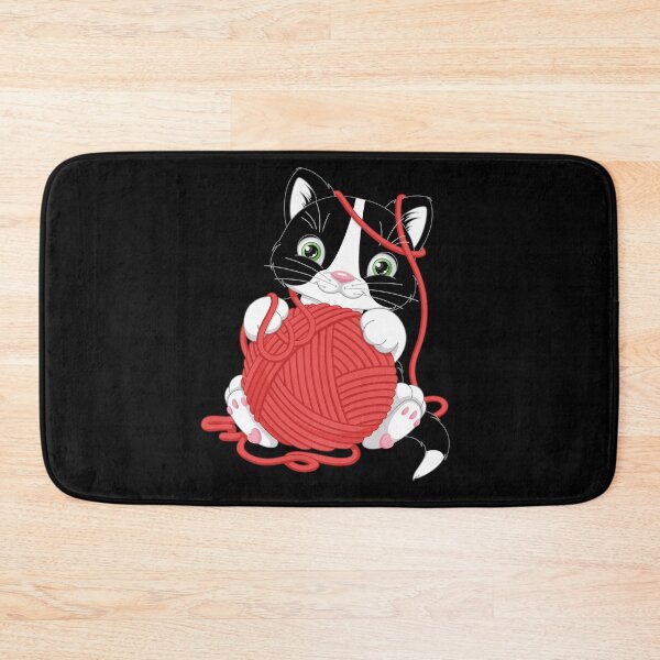 Item preview, funny and cute cat with a ball of wool designed and sold by koki4you.
