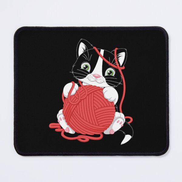 Item preview, funny and cute cat with a ball of wool designed and sold by koki4you.
