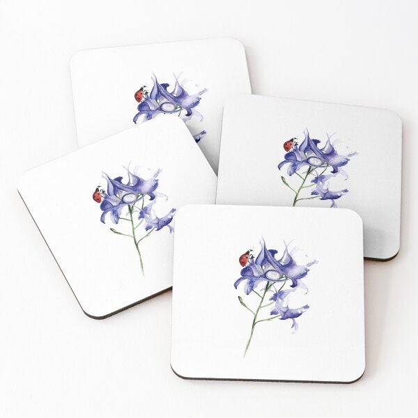 Item preview, July Birth Month Larkspur Flower Watercolor  designed and sold by Dearmoonstudio.