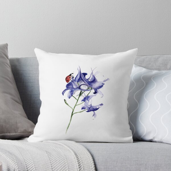 Aperçu de l'œuvre Juillet Naissance Mois Larkspur Fleur Aquarelle créée et vendue par Dearmoonstudio.