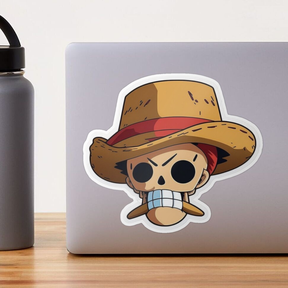 Luffy One Piece Anime Skull Sticker for Sale by pedrogag