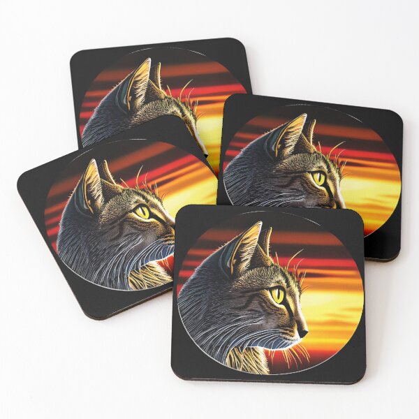 Item preview, Cat Watching Sunset Scene designed and sold by kubix81.