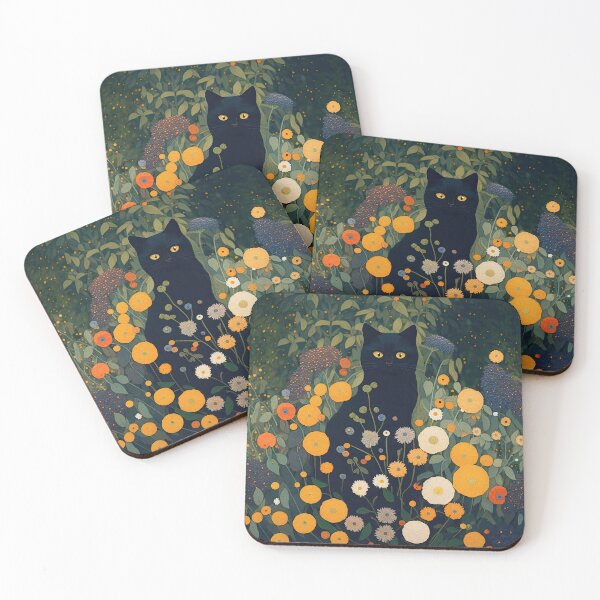 Item preview, Klimt Kitty in the Flower Garden designed and sold by curiouswonder.