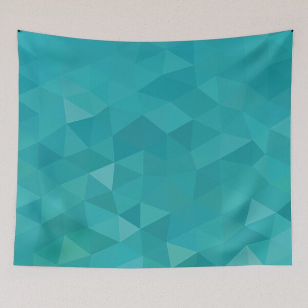 Item preview, Aqua Low Poly Abstract Turquoise Blue designed and sold by shaldesign.