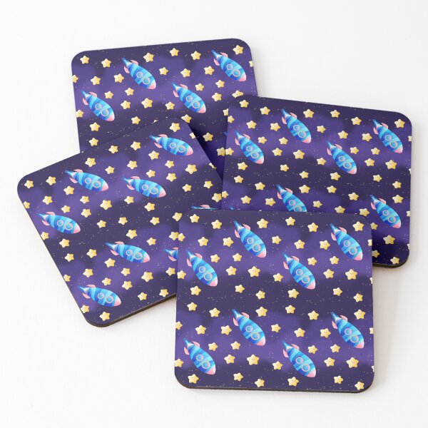 Item preview, Blue Space Rocket pattern designed and sold by UnicornParty.