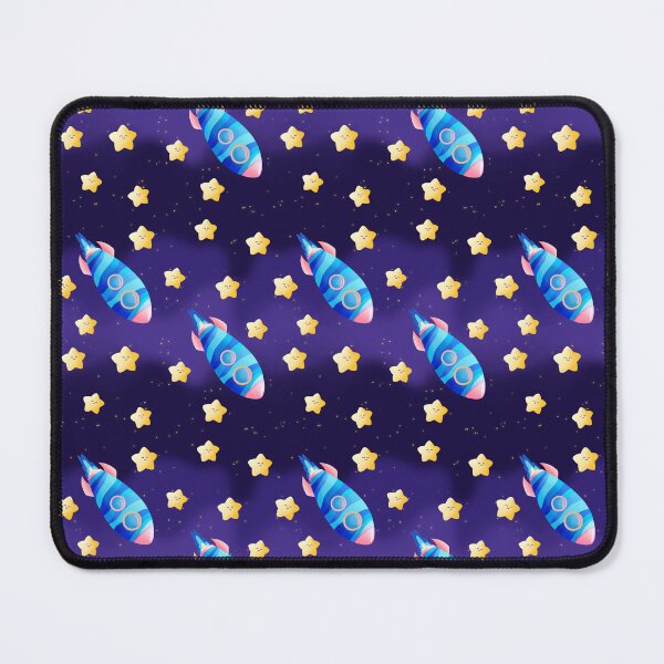 Item preview, Blue Space Rocket pattern designed and sold by UnicornParty.