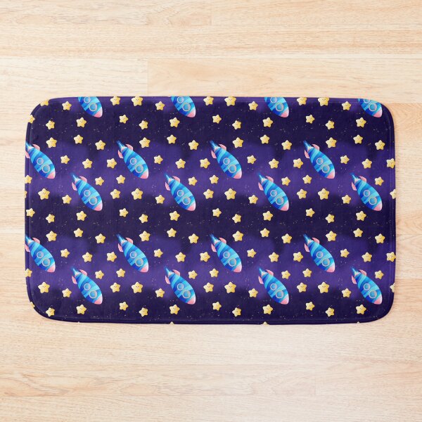 Item preview, Blue Space Rocket pattern designed and sold by UnicornParty.