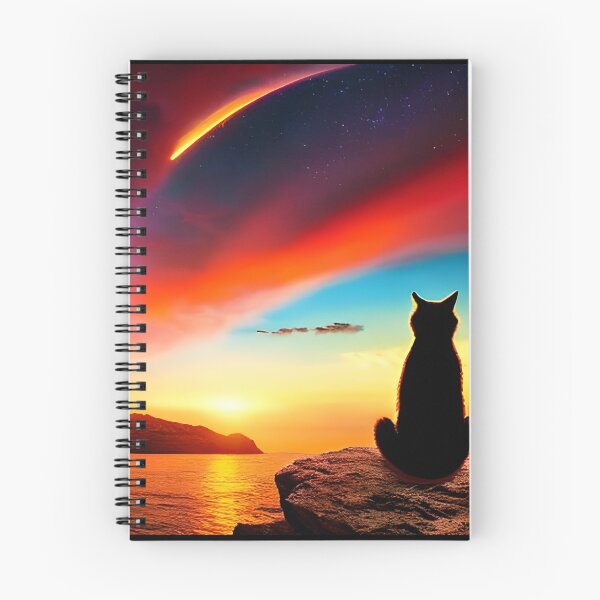 Item preview, Cat Watching Sunset Scene designed and sold by kubix81.