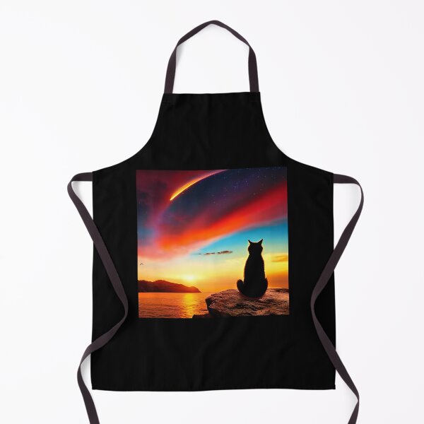 Item preview, Cat Watching Sunset Scene designed and sold by kubix81.