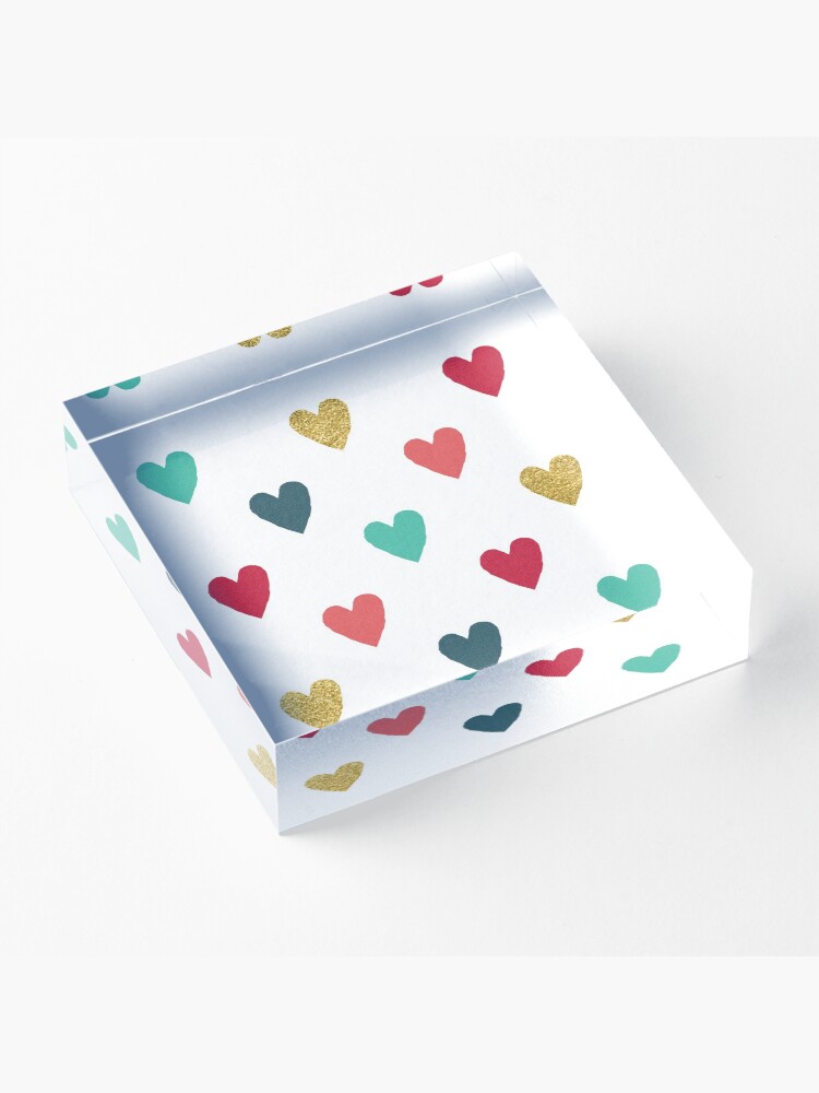 Alternate view of Colorful Mini Hearts Acrylic Block
