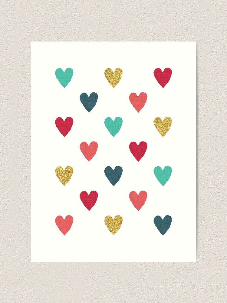 Colorful Mini Hearts | Art Print