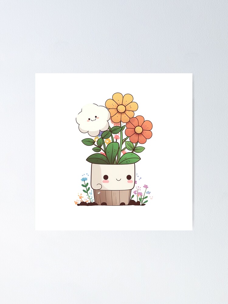 Cute Kawaii MW Drawing Series - C - Flowers Garden Bloom Sticker