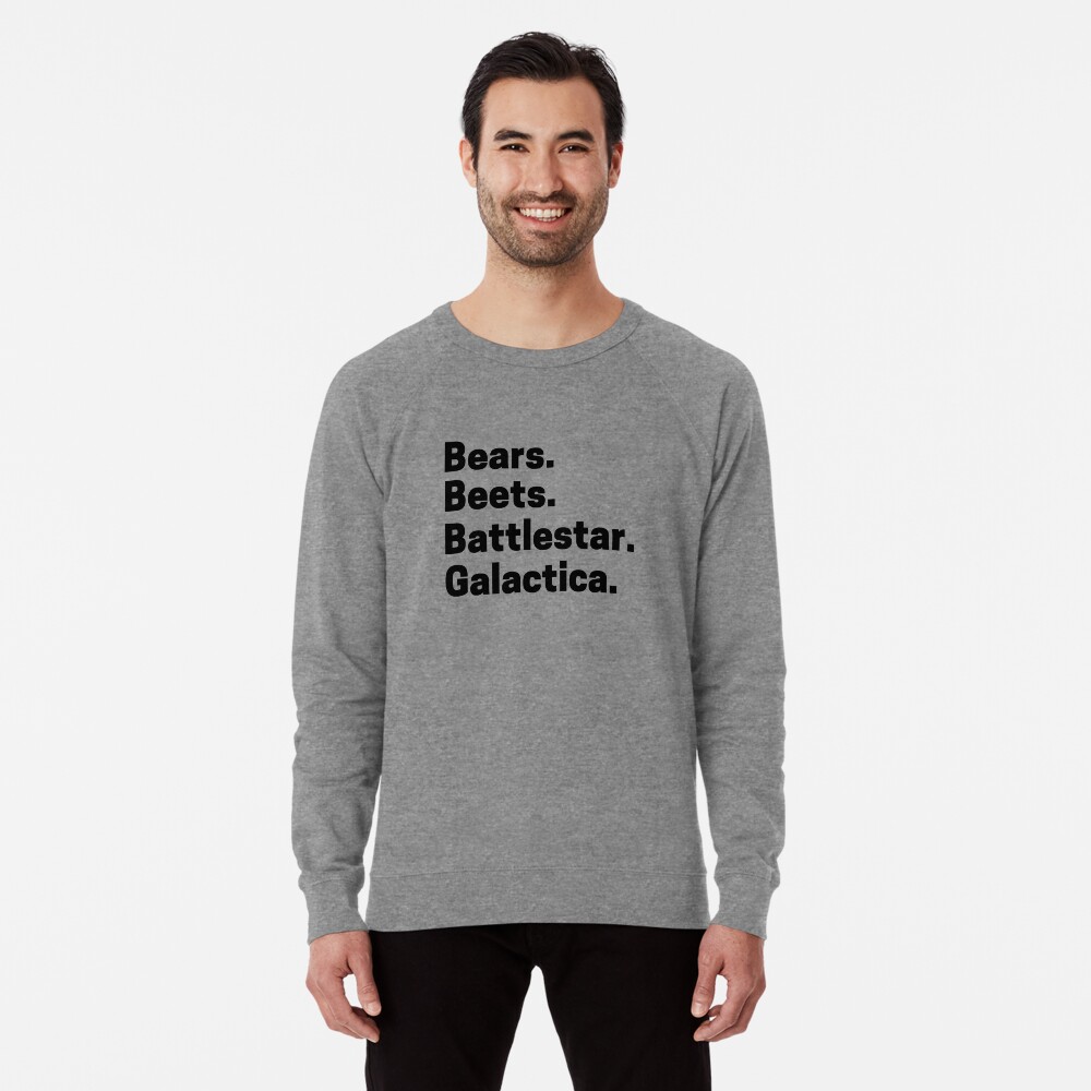 "bears beets battlestar galactica Dwight office episode scene" Lightweight Sweatshirt by ...