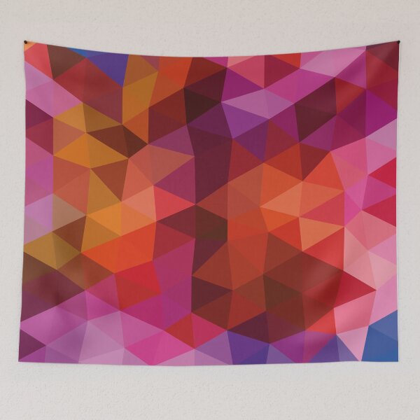Item preview, Rainbow Low Poly Abstract Pink and Orange designed and sold by shaldesign.