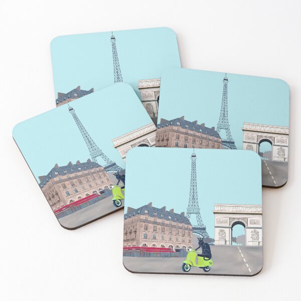 Item preview, Le chat noir, scooter adventures in Paris  designed and sold by QuirkyCatz.
