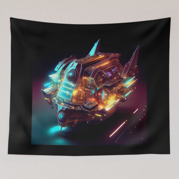 Item preview, Neon Golden Imaginary Space Craft designed and sold by factory88.