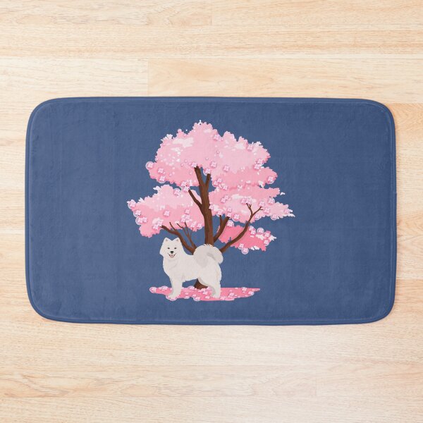 Item preview, Samoyed Dog with Spring Sakura Tree designed and sold by SeasonalDogs.