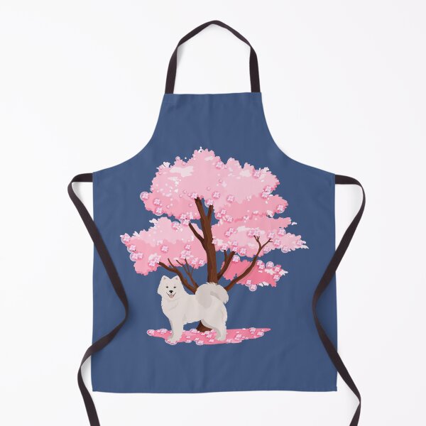 Item preview, Samoyed Dog with Spring Sakura Tree designed and sold by SeasonalDogs.