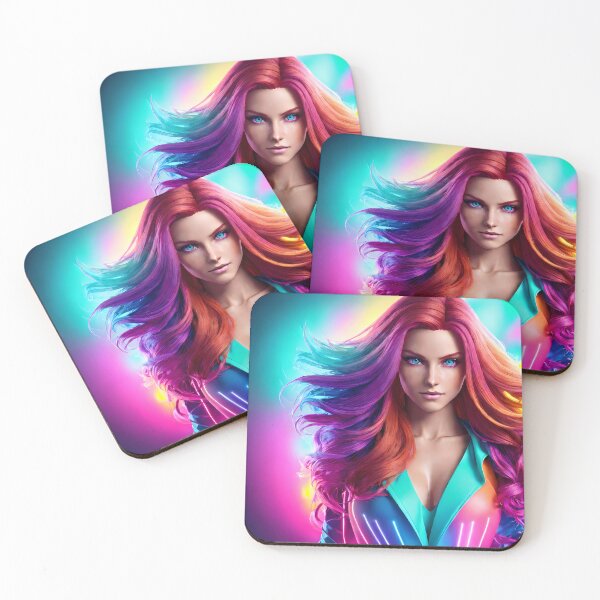 Artikelvorschau, Neonmode-Regenbogen-Hintergrund-Rosa-Haar-Neon-Kleid - Frauen-Sammlung entworfen und verkauft von SpektroDesign.