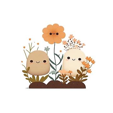 Vorschaubild zum Design Kawaii chibi cute flower couple von ChibiInstant