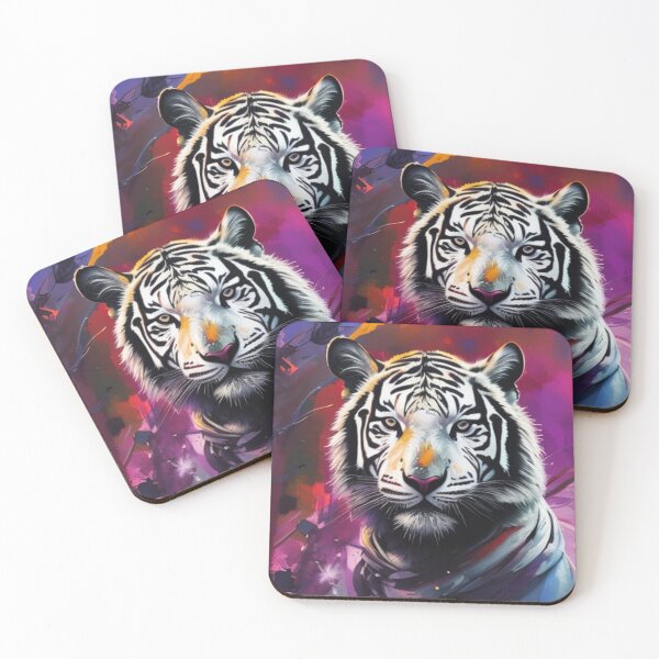 Item preview, Solitary White Tiger | Rare Bengal Tiger | Endangered Predator designed and sold by Verdant Rose Studio.