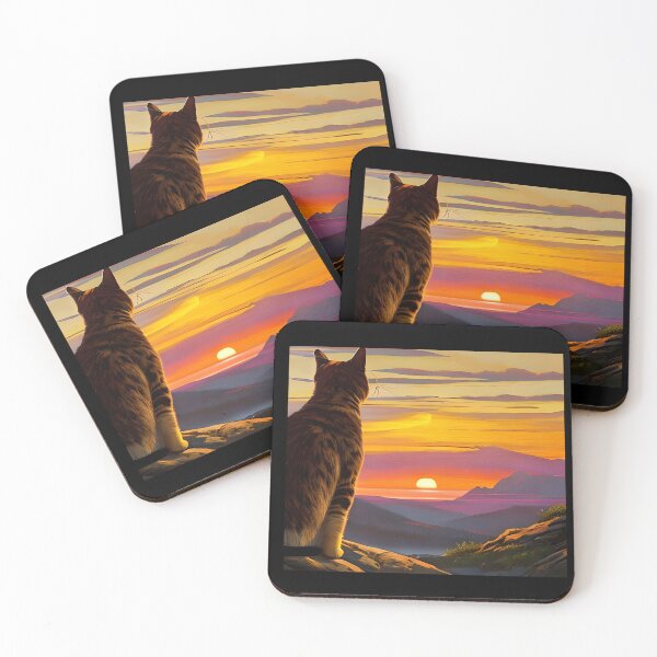 Item preview, Cat Watching Sunset Scene designed and sold by kubix81.