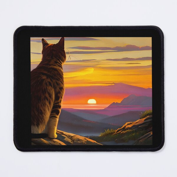 Item preview, Cat Watching Sunset Scene designed and sold by kubix81.