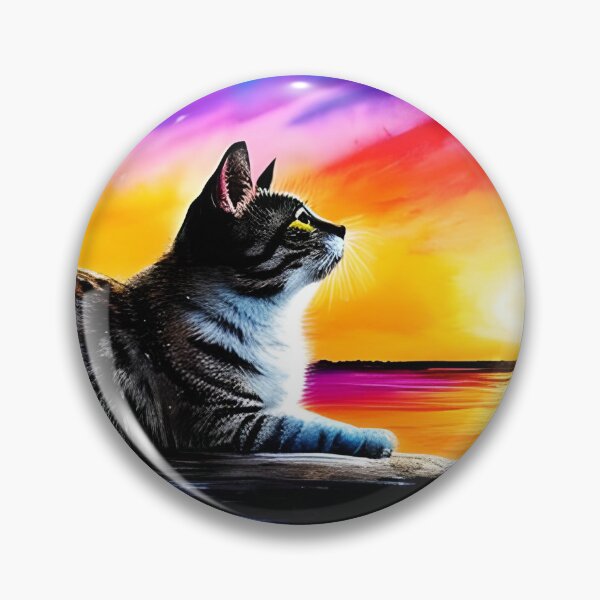 Item preview, Cat Watching Sunset Scene designed and sold by kubix81.