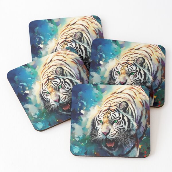 Item preview, Solitary White Tiger | Rare Bengal Tiger | Endangered Predator designed and sold by Verdant Rose Studio.