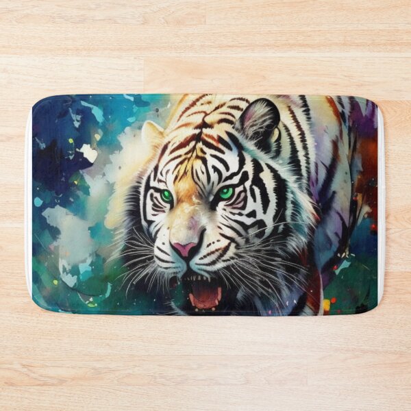 Item preview, Solitary White Tiger | Rare Bengal Tiger | Endangered Predator designed and sold by Verdant Rose Studio.