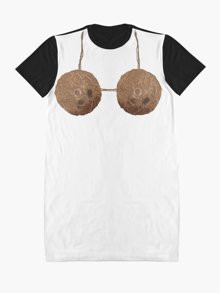 Coconut Summer Coconut Bra Coconut Costume T-Shirt, White, s : :  Fashion