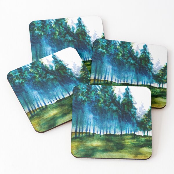 Item preview, blue watercolor forest designed and sold by Nikki J.
