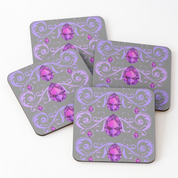 Item preview, PURPLE AMETHYST FEBRUARY BIRTHSTONE GEMS LILAC ART SCROLLS designed and sold by sharlesart.