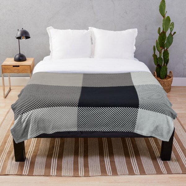 Aperçu de l'œuvre Plaid tartan noir et gris | Design à rayures moderne et unique créée et vendue par TheWalnut.