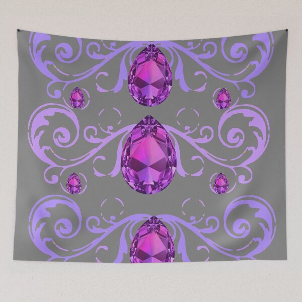 Item preview, PURPLE AMETHYST FEBRUARY BIRTHSTONE GEMS LILAC ART SCROLLS designed and sold by sharlesart.